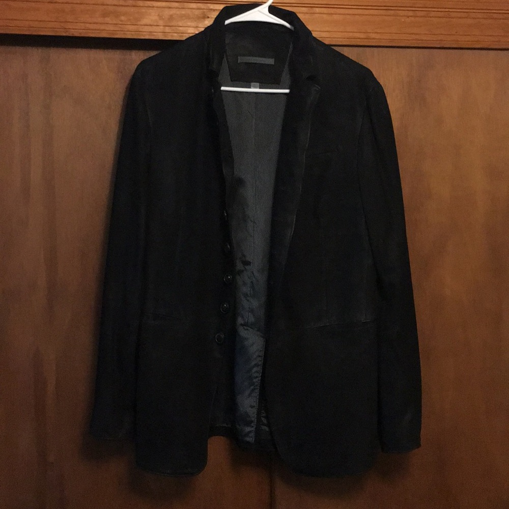 John Varvatos Suede Multi-Button Jacket